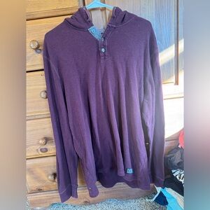 Men's Casual Plum Hooded Henley